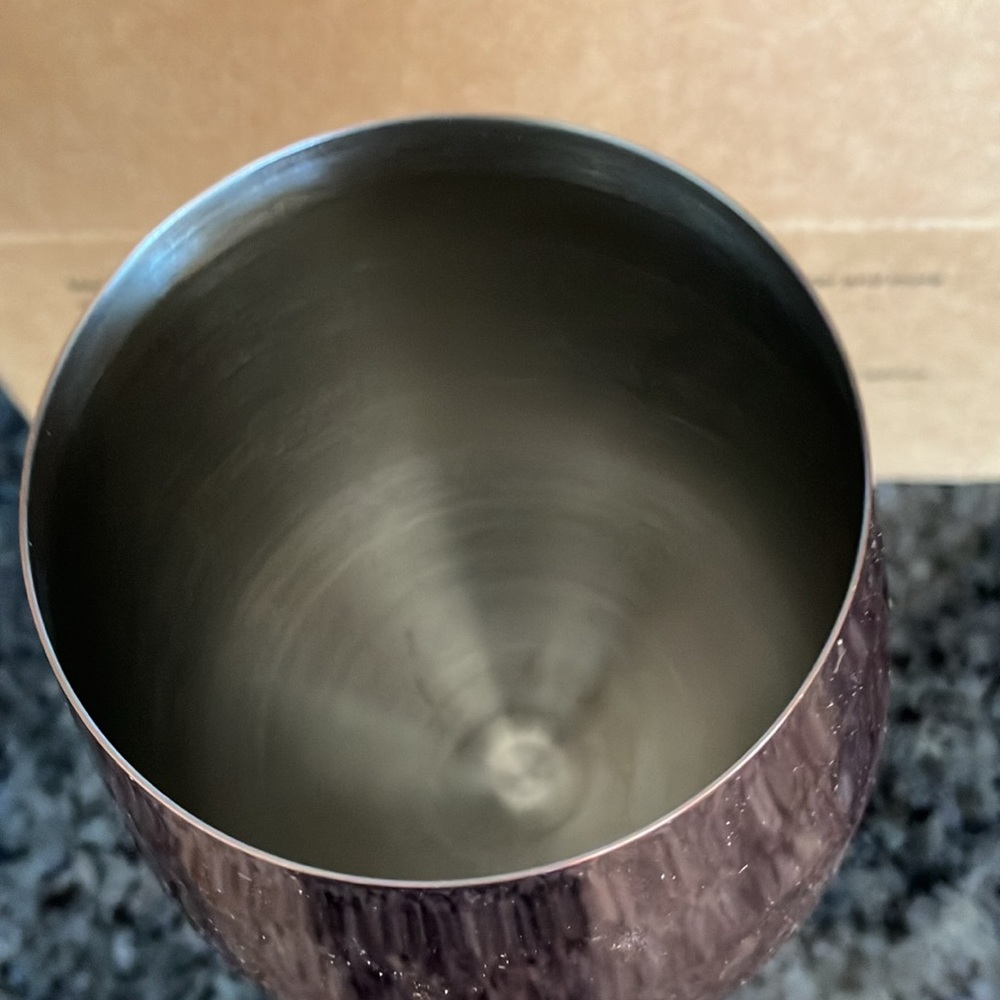 NWT Jillmo Copper Coated 304 Stainless Steel Wine Glass Pair 18 Ounce, NIB - Picture 4 of 13